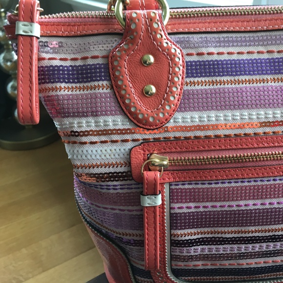 Coach Multicolor sequin pink/purple/white handbag - Picture 5 of 14